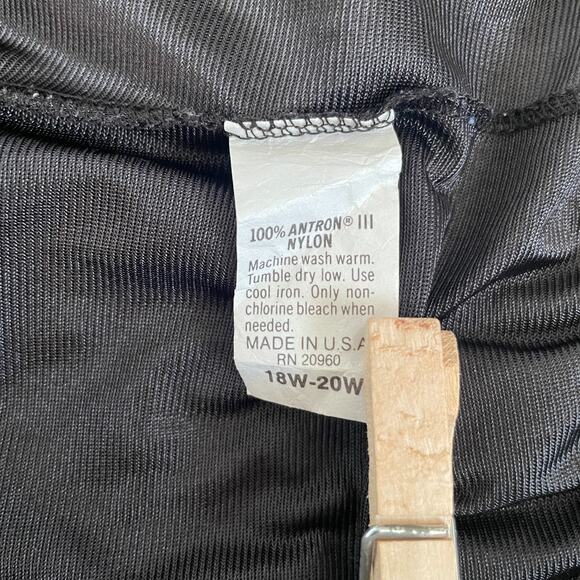 Half Slip Skirt Plus Size 18W 20W Black Solid Nylon Satin Lace Trim Lingerie - Picture 8 of 10